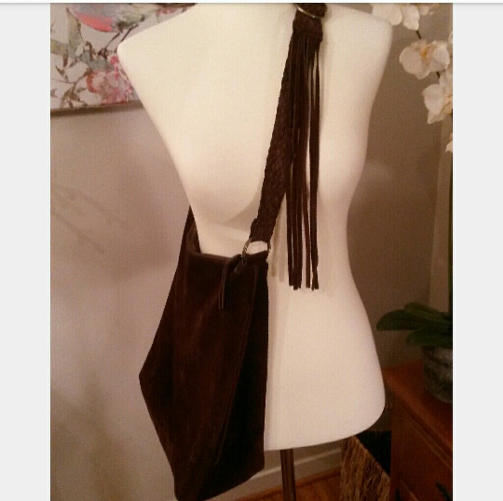 Gap Brown Suede Fringed Bag